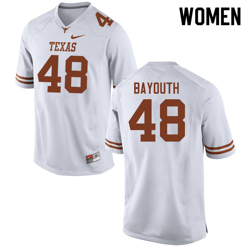 Women #48 Patrick Bayouth Texas Longhorns College Football Jerseys Sale-White